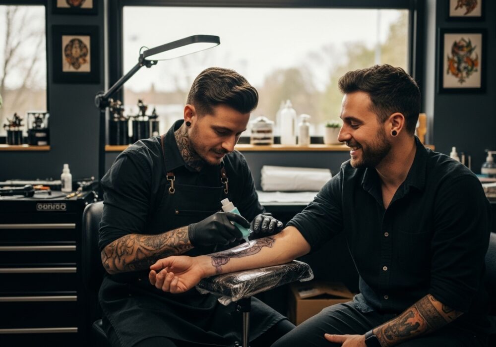 aplikácia anestetického krému tetovanie