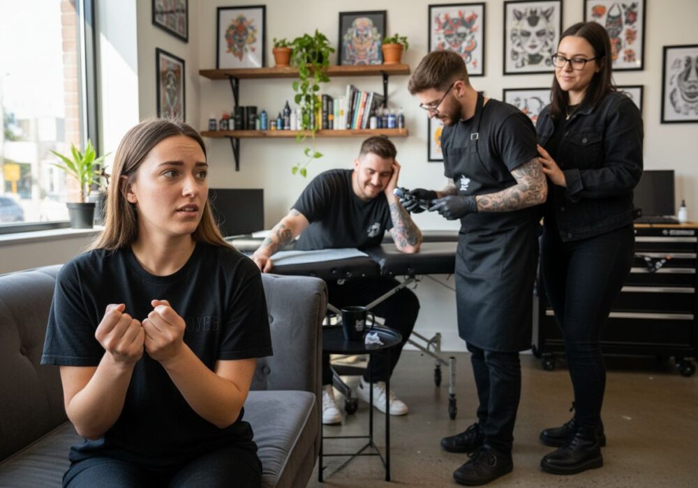stres z tetovania, tetovací salón