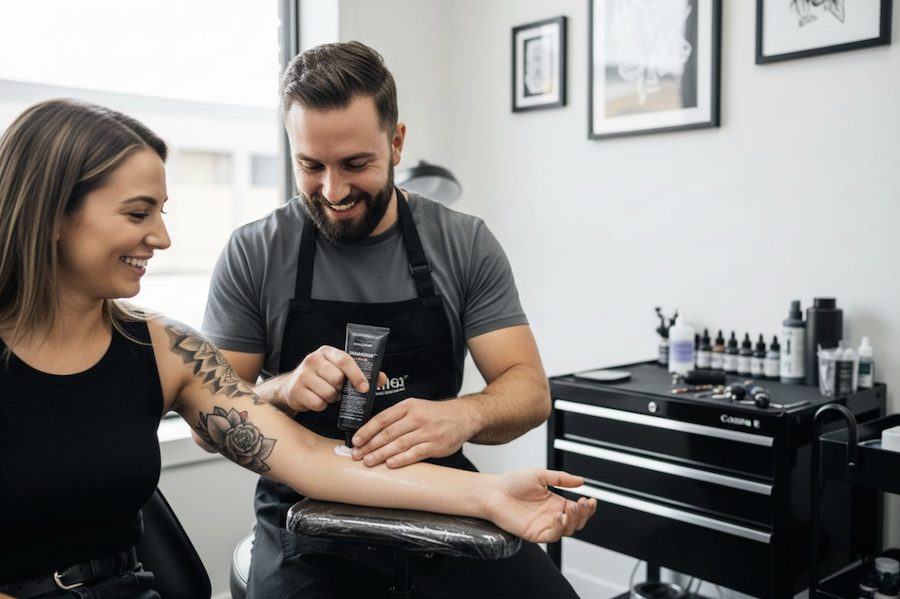 úloha krémov pred tetovaním